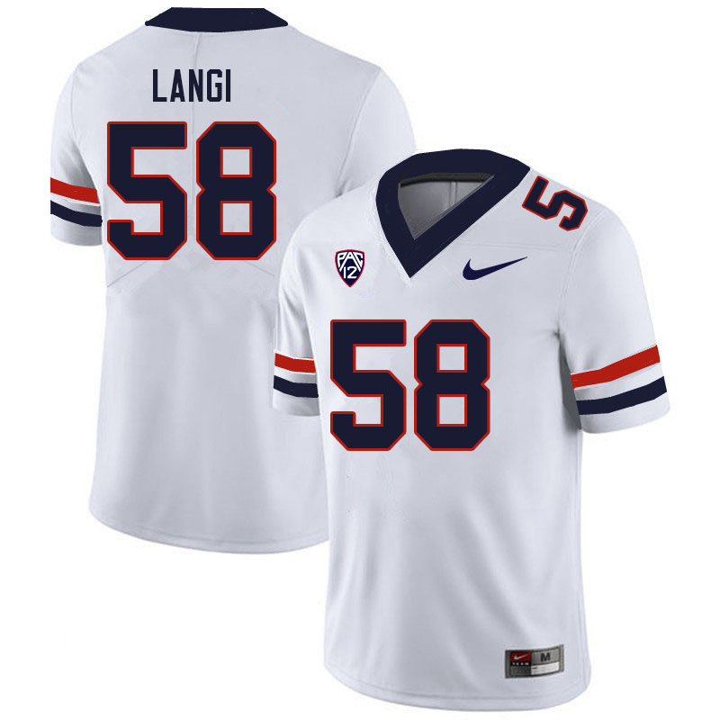 Men #58 Sam Langi Arizona Wildcats College Football Jerseys Sale-White - Click Image to Close